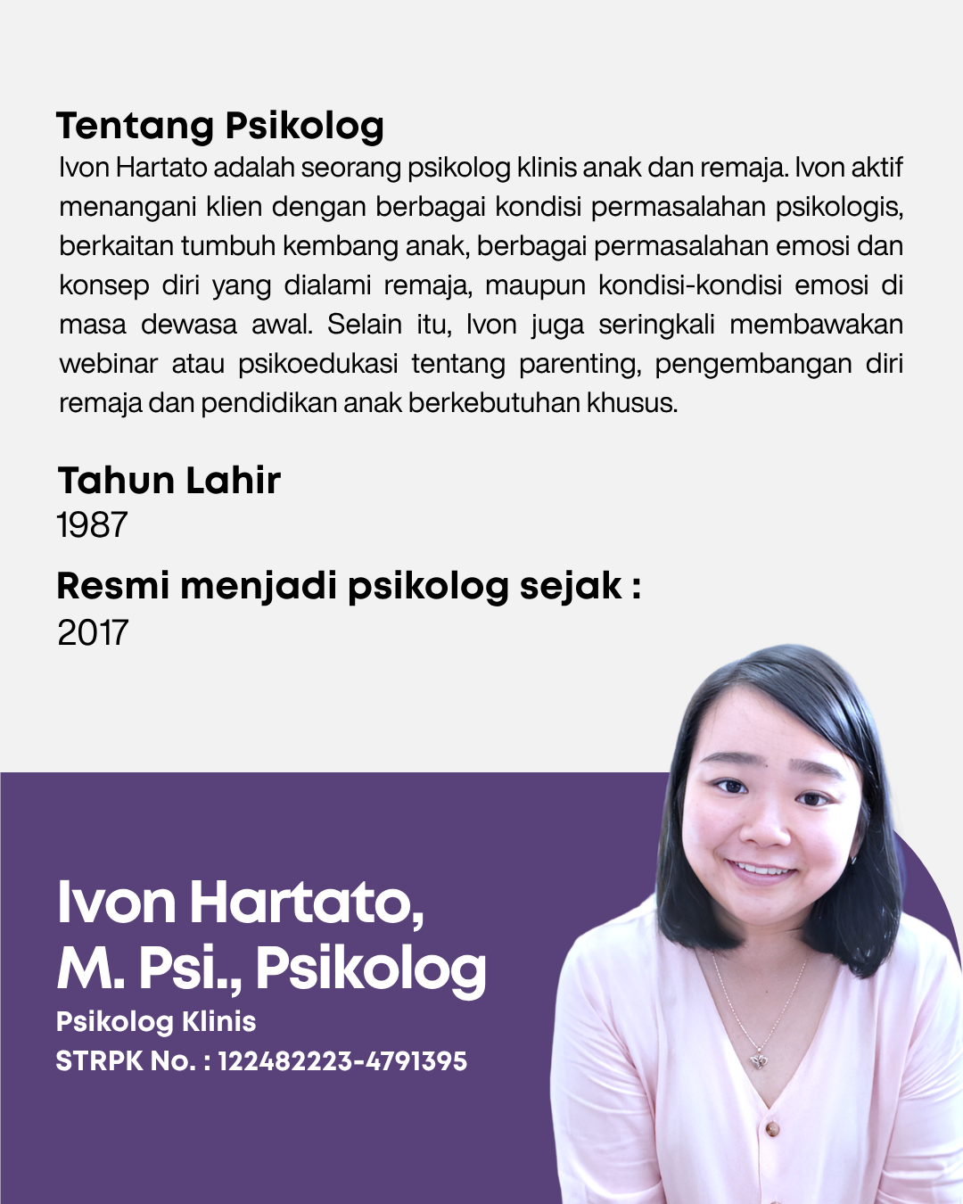 Foto 2 Ivon Hartato, M. Psi., Psikolog