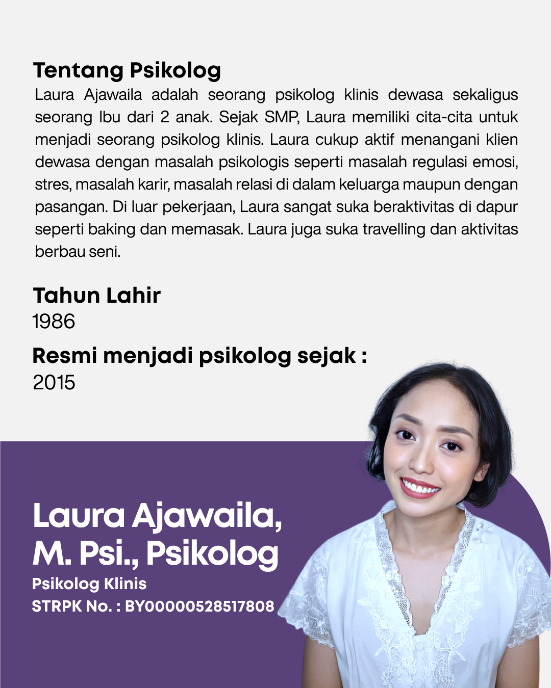 Foto 2 Laura Ajawaila, M. Psi., Psikolog