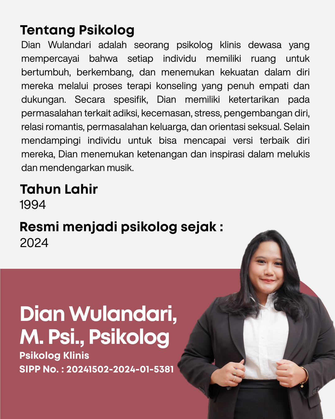Foto 2 Dian Wulandari, M. Psi., Psikolog