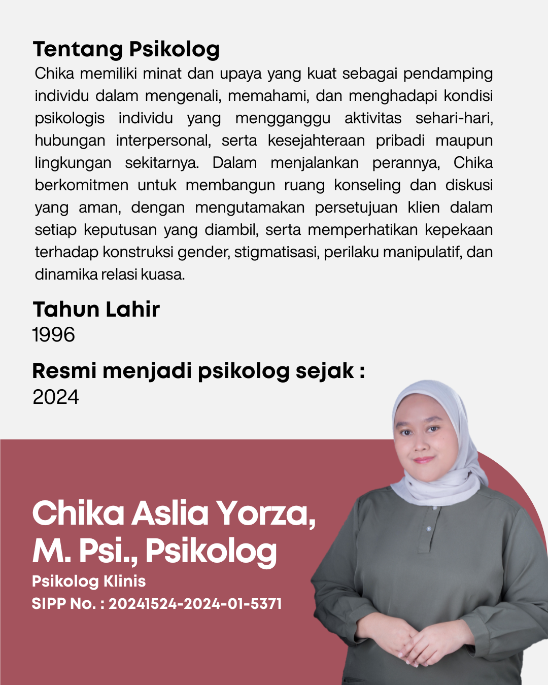 Foto 2 Chika Aslia Yorza,  M. Psi., Psikolog
